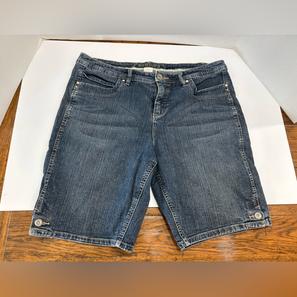 Sonoma denim shorts, modern Bermuda, size 14 with 9.5” inseam, worn 4 times